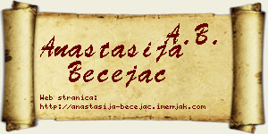 Anastasija Bečejac vizit kartica